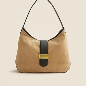 J. Crew Berkeley Suede and Leather Shoulder Bag in Light Khaki